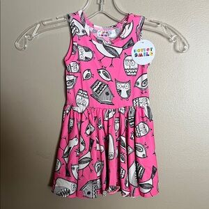 Dot Dot Smile Pink Owl Print Dress